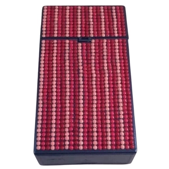 Cigarette 100s Case Hand Diamond-Painted Blue Pink - Picture 2 of 5